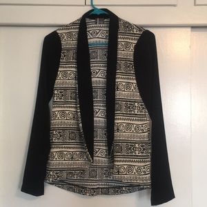 Black & Cream Lightweight Blazer